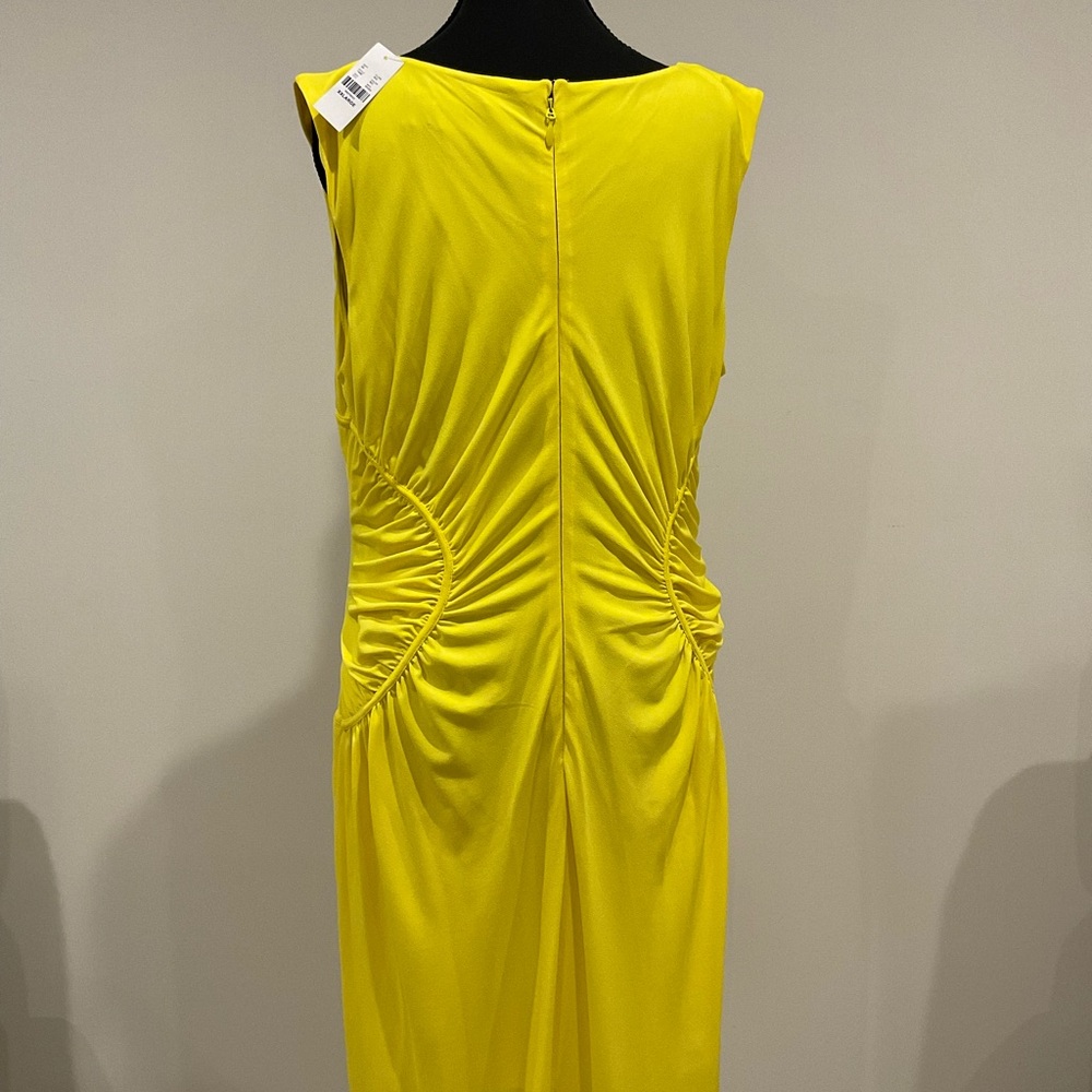 New York & Company Yellow Ruched Maxi Dress - Picture 3 of 3